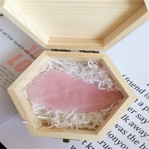 Natural polished crystals rose quartz gua sha board massage tool crystal sets selling