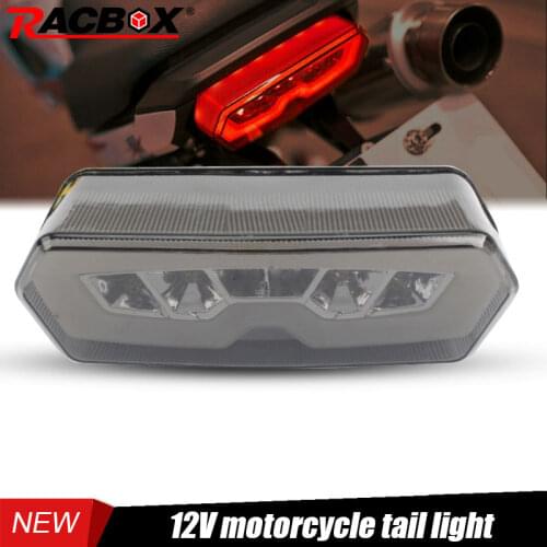 Racbox Motorcycle LED Taillight Rear Tail Amber Turn Signal Red Brake Lamp Light 12V Waterproof For HONDA MSX /Grom 125 13-16