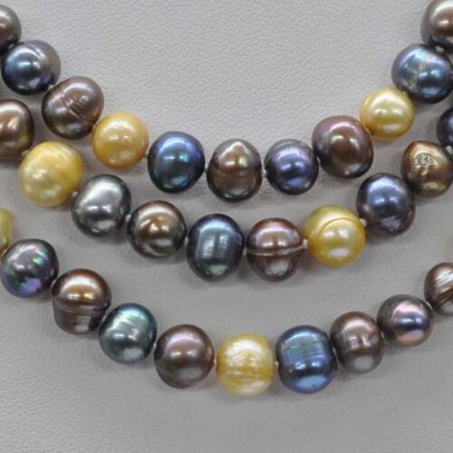 Various length genuine multi-colors freshwater pearl necklace sweater chain endless style