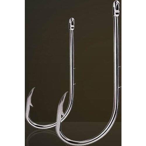 100CC High Carbon Steel Barbed Fish Hooks Bait Holders Head with Circle Large Size 5/0 4/0 3/0 2/0 1/0 1 2 to Small 3 4 5 ... 14