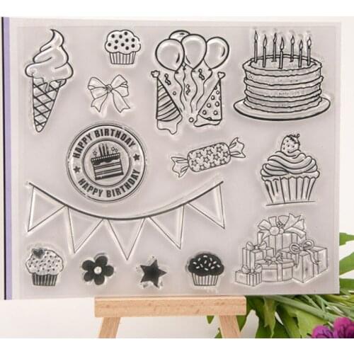 1pc Cake Ice Cream Silicone Clear Seal Stamp DIY Scrapbook Embossing Photo Album Decoration Rubber Stamp Art Handmade Stationery