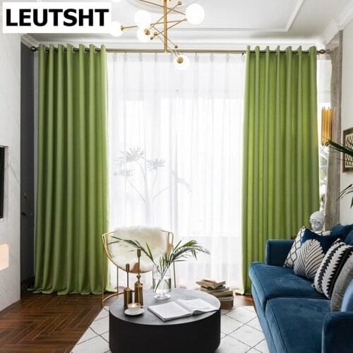 Modern Curtains for Living Dining Room Bedroom Simple and Pure Color Linen Fabric Pink Curtains Finished Product Customization
