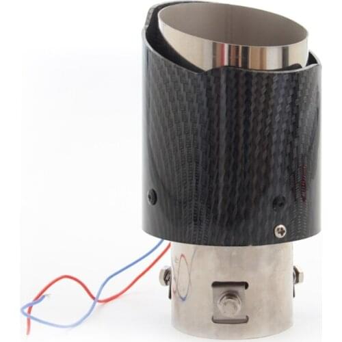 Universal Car LED Exhaust Pipe Modified Single Outlet Tail Throat Modification 090E