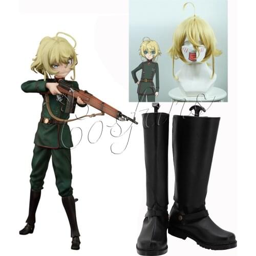 Youjo Senki: Saga of Tanya the Evil Tanya von Degurechaff Cosplay Boots Black Shoes Custom Made Any Size