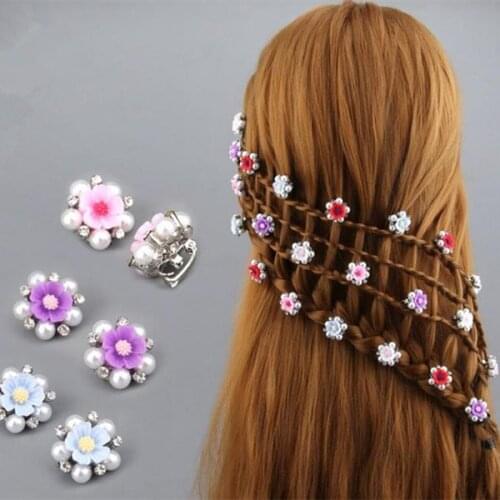 12 Pcs Crystal Flower Hair Decoration Buckle Clip Swirl Spiral Twist Hairpins Tiara Bridal Wedding Jewelry Accessories