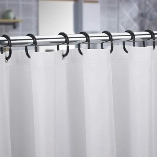 New Hot Curtain Poles Shower Rod Hook Hanger White Plastic Drape Drapery Ring 12PCS Use Home Bath Clasp Color Loop Clips J4X7