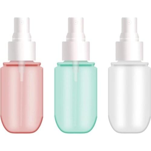 1pc 60ml Empty Spray Bottle 3 Color Plastic Atomizer Small Mini Empty Spray Refillable Bottle Transparent Cosmetic For Travel
