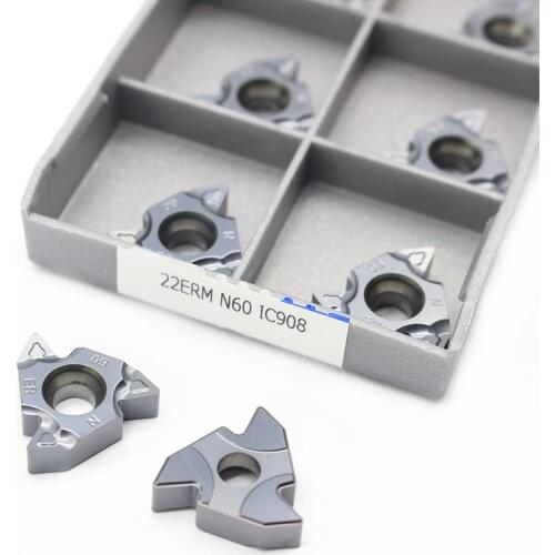 10pcs Carbide Inserts 22ERM N60 IC908 Plate CNC Threaded Blade Lathe Cutter Tool Turning Tools