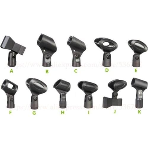 High quality 10PCS Stands Black Universal Microphone Clip Holder Clip for universal Handheld Microphone