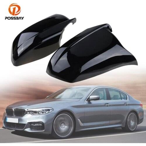 2Pcs Rear View Mirror Covers Replacement Matte Black Side Mirror Shells for BMW 5-Series F10 Sedan 2010 2011 2012 2013 Pre-LCI