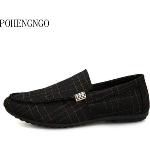 2021 Men Casual Shoes Fashion Canvas Youth Loafers Luxury Designer Oxfords Business Shoes Men Moccasins Slip-On Driving Shoes