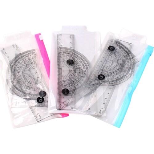 4Pcs Ruler Set Geometry Triangle Straightedge Multifunctional Math Drawing Caliper Stationery Rulers for School NK-Shopping