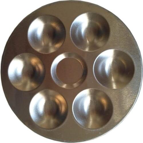 6 Holes Aluminum Round Palette Gouache Watercolor Pigment Supplies