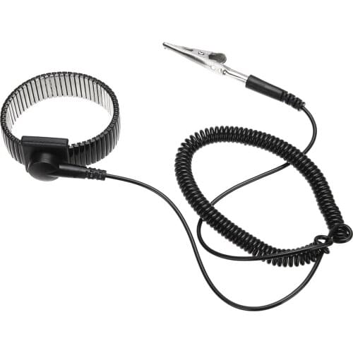 Anti Static Bracelet Ground Wrist Strap Band with Alligator Clip Black Electrostatic ESD Metal Wristband With Grounding Wire