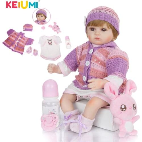 Beauty KEIUMI 42 cm Reborn Baby Dolls Handmade 17 Inch Newborn Dolls Fashion Bebe Toys For Children Playmates Christmas Gifts
