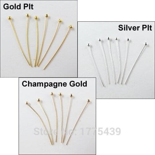 Free Shipping (300Pcs=1Lot ! ) Jewelry Necklace Earring Finding Copper Ball Head Pins 15MM For Jewelry Making
