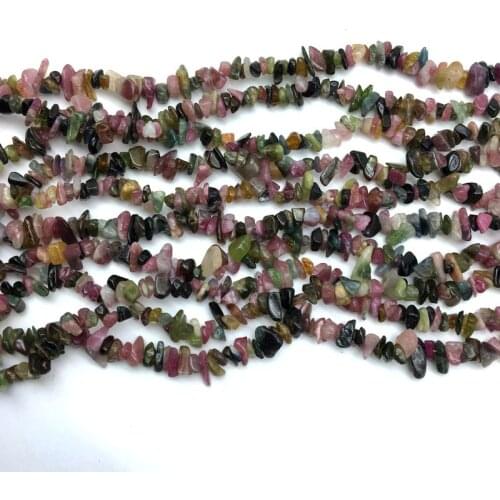 Natural Colorful Tourmaline Stone Beads Chips For DIY Jewelry Making Supplies Size 5 mm