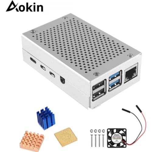 Raspberry Pi 4 Case Latest Aluminum Case Black Silver Box Metal Enclosure For Raspberry PI 4 Model B