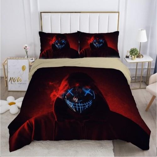 Skull Deadpool Duvet cover set 240x220 200x200 Bedding set Twin Queen King Double Bed linens Quilt cover Bedclothes red