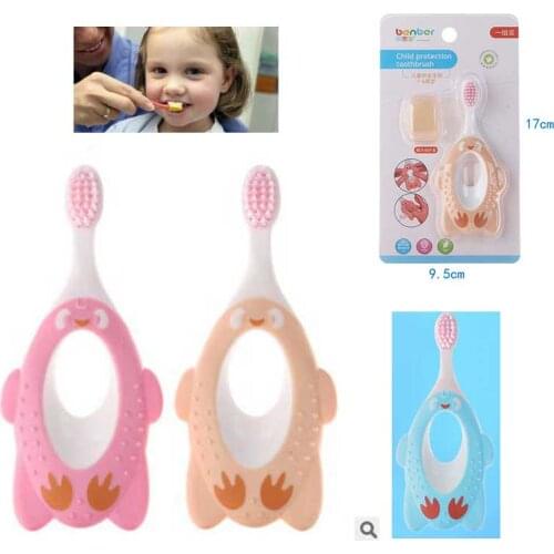 Kids Cartoon Baby Soft-bristled Toothbrush Children Teeth Training Mouth Clean Penguin Shape
