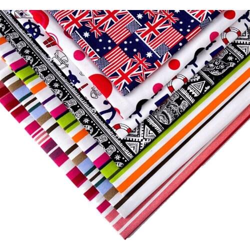 DIY Handmade Decoration Flag Geometry Dress Cotton Cloth Fabric Sewing Plaid Ripstop Stripe Cloth Patchwork Bedding Fabric Cloth