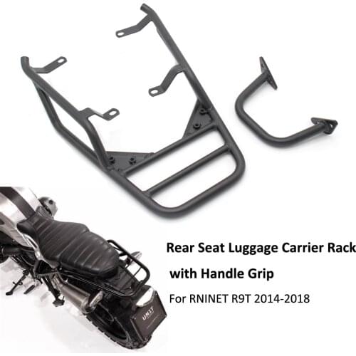 For BMW R NINE T R NINET R9T R 9 T 9T Pure Racer Scrambler 2014-2018 Motorcycle Rear Seat Luggage Carrier Rack with Handle Grip