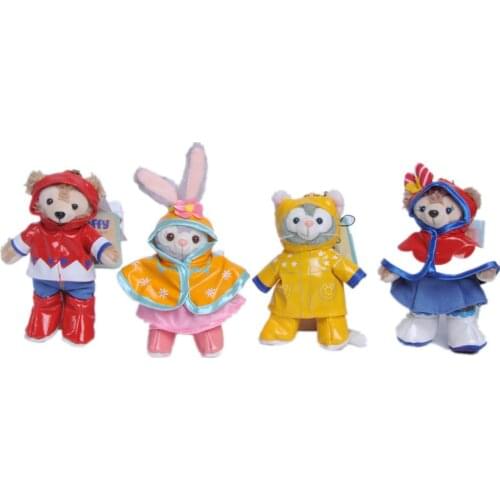 Disney Bear Kawaii Duffy Bears Friend ShellieMay StellaLou Tony Cat Plush Toy Raincoat Series Plush Brooch Pendant Girls Gift