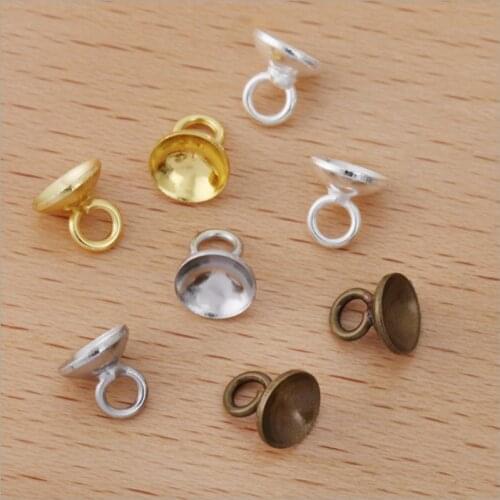 50pcs 6/8mm Copper Bead Caps Fitting 1/2mm hole Round Beads Pendants For Diy Jewelry Making Finding Necklace Accessories