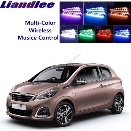 LiandLee For Peugeot 108 2014~2015 Car Interior UnderDash FootWell Seat Accent Music Rhythm Ambient Light
