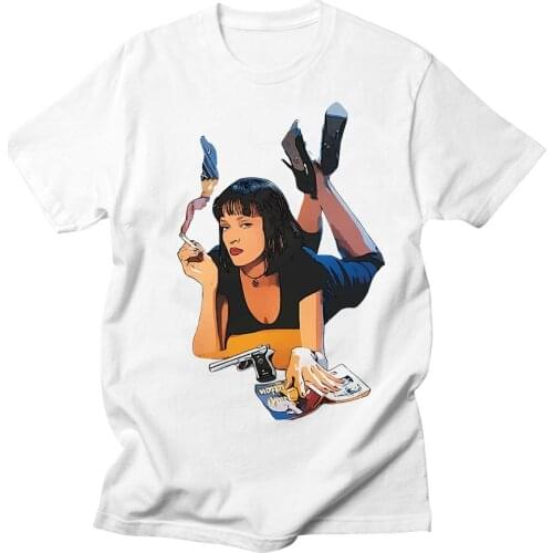 Voltreffer Pulp Fiction Tshirt New Mens Summer O-neck T Shirt Quality Cotton T-shirt Funny Harajuku Woman T Shirts