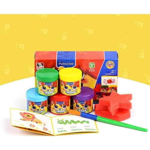 Marco Childrens Stationery Set 5 color finger painting pigment safe non-toxic washable hand-painted watercolor painting 50g