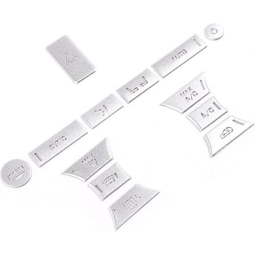 13Pcs Car Center CD&Air Conditioning Volume Button Sticker Cover Trim for Land Rover Discovery 5 LR5 L462 2017-2020