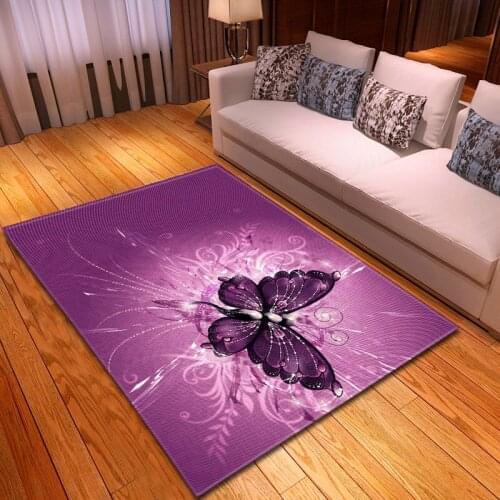 Nordic 3D fantasy butterfly carpet living room bedroom carpet cartoon animal children play mat soft carpet can be customized