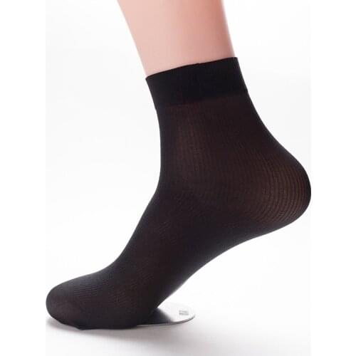 1 Pair Mens Summer Sock Trendy Solid Color High Elasticity Breathable Comfortable Soft Thin Black White Gray Socks