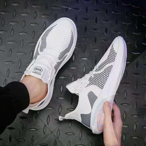 2021 summer new style woven breathable mens luminous fashion running casual all-match sports youth shoes