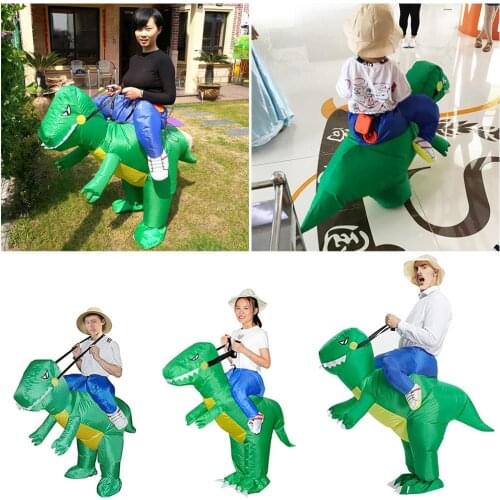 Novel Dinosaur Shaped Inflatable Pants Craetive Party Supply Performance Cosplay Costume Jurassic Funny Dress Full Body Jumpsuit