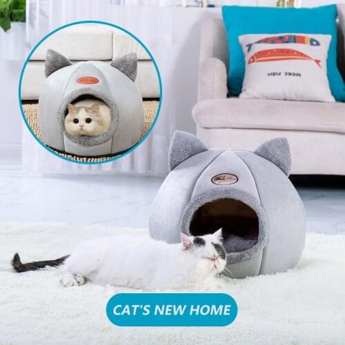 New Deep sleep comfort in winter cat bed little mat basket for cats house products pets tent cozy cave beds Indoor cama gato