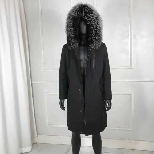 Parka-Coat Winter Luxury Hooded Warm Fur Parkas Rabbit Fur Liner Fox Fur Collar Jackets On Sale