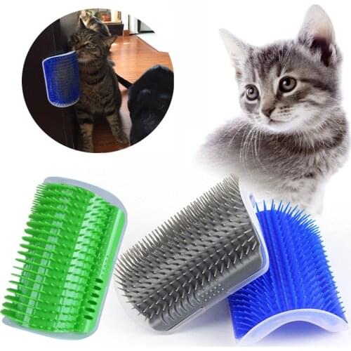 Practical Pet Cat Self Grooming Brush Comb Kitten Cat Hair Trimming Brush Self Massage Training With Catnip Cat Scratch Toy