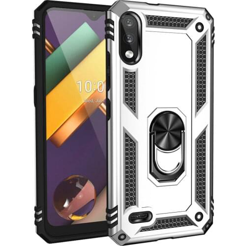 Shockproof Case for LG K22 K 22 Luxury Cover Metal Ring Car Phone Holder Hard Back Panel for LG K22 Plus Case Bumper Cover Funda