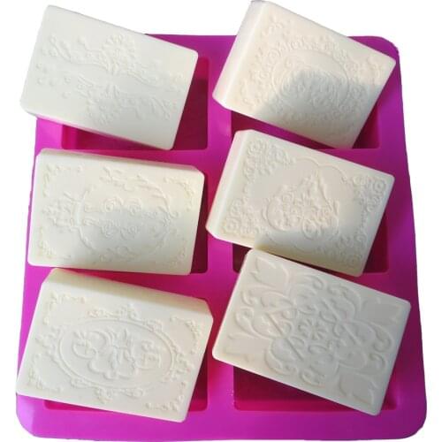 Silicone soap mold 6 cavities ripple emboss pattern DIY tools for Soap Making Wedding cake decoration Craft Gift Lace Soap Mold