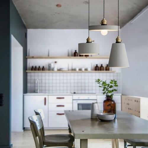 A style Nordic retro single-head pendant lights Cafe dining room pendant lamp decor restaurant cement Industrial Wind bedroom