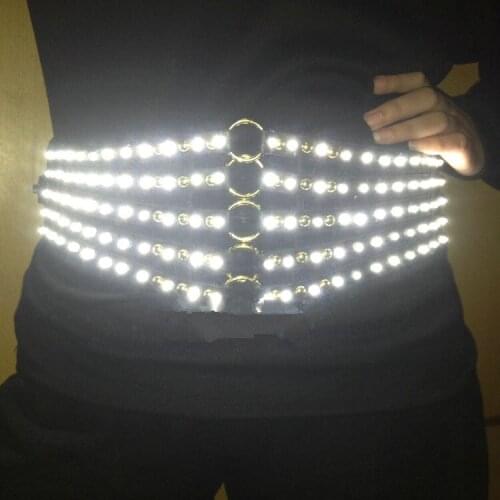 Led Sexy Lady Night Club Bar Dance Wear Led Luminous Suit Girdle Costume For Women Free Shipping