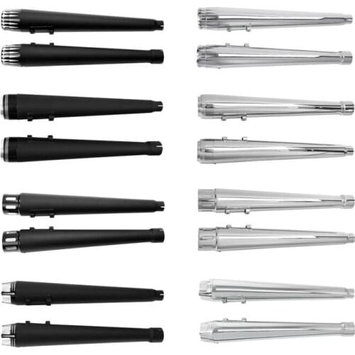 Motorcycle 4" Megaphone Tappered Slip On Exhaust Pipes For Harley Touring Models 2017-2021 Road King Glide