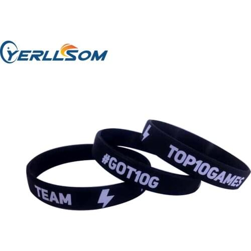YERLLSOM 200pcs/Lot High Quality Wholesale Custom Bulk Cheap Silicone Wirstbands printed Hebrew Silicone Bracelet YS19091710