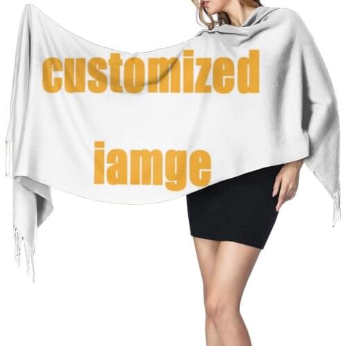 NOISYDESIGNS Customized Women Cashmere Scarves with Tassel Autumn New Soft Warm Lady Girls Wraps Thin Long Scarf Female Shawl
