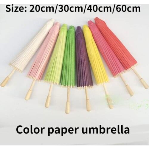 20/30/40/60cm Handmade Color Paper Umbrella Wedding Supplies Traditional Kids DIY Painting Paper Umbrella Decor Arts and Crafts