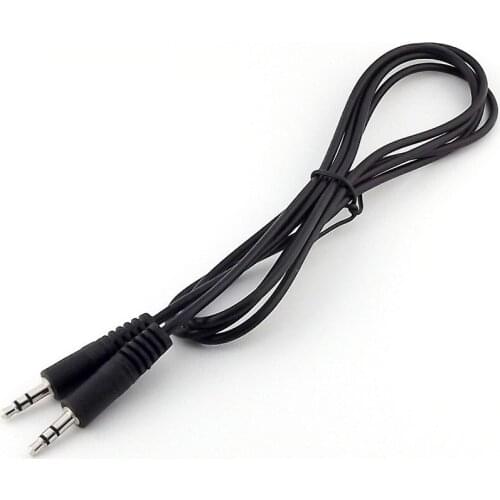 1pcs Black 3.5mm 1/8" Male to Male Plug Stereo Audio Aux Extension Cable Nickel 1.5M 5FT