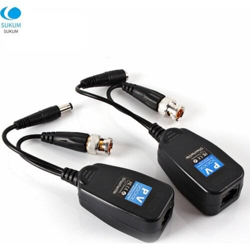 10Pairs CCTV Coax BNC Video Power Balun Transceiver to CAT5e/6 RJ45 Connector For Surveillance Cameras
