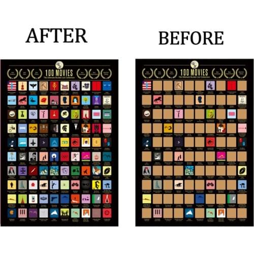 100 Movies Scratch Off Poster 100 Must-See Movies Top Films of All Time List